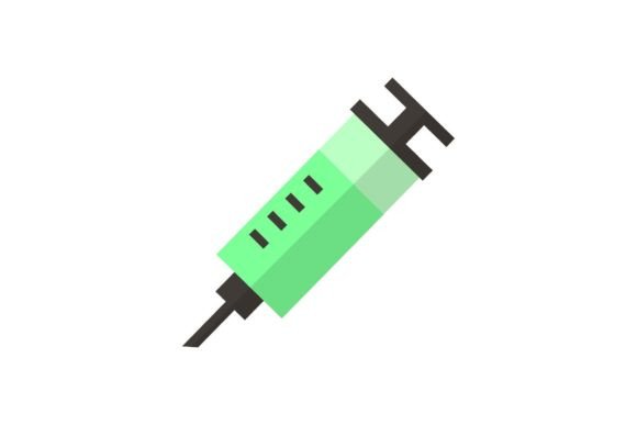Medical Inject Flat Icon Graphics