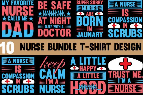 Nurse Bundle T-Shirt Design Graphics