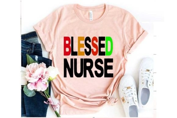 Nurse T-shirt Design Blessed Nurse