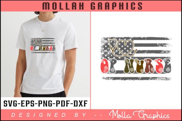 Op Nurse with USA Flag for Groovy Design