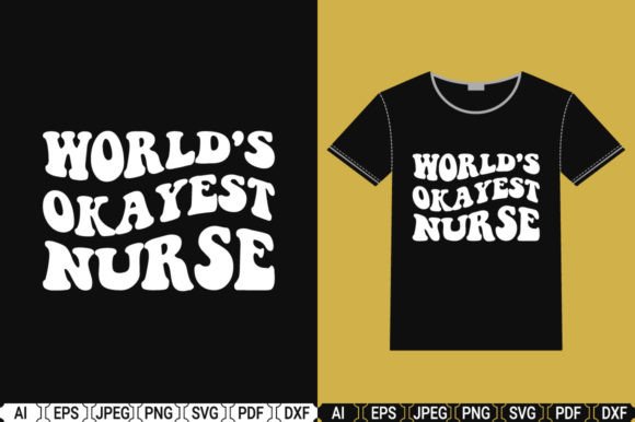 Retro Wavy Nurse T Shirt Design Graphics