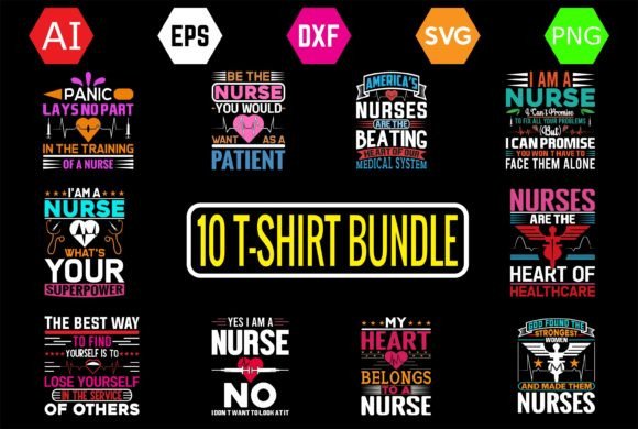 The Best Nurse T-Shirt Design Bundle: Graphics & Print Templates